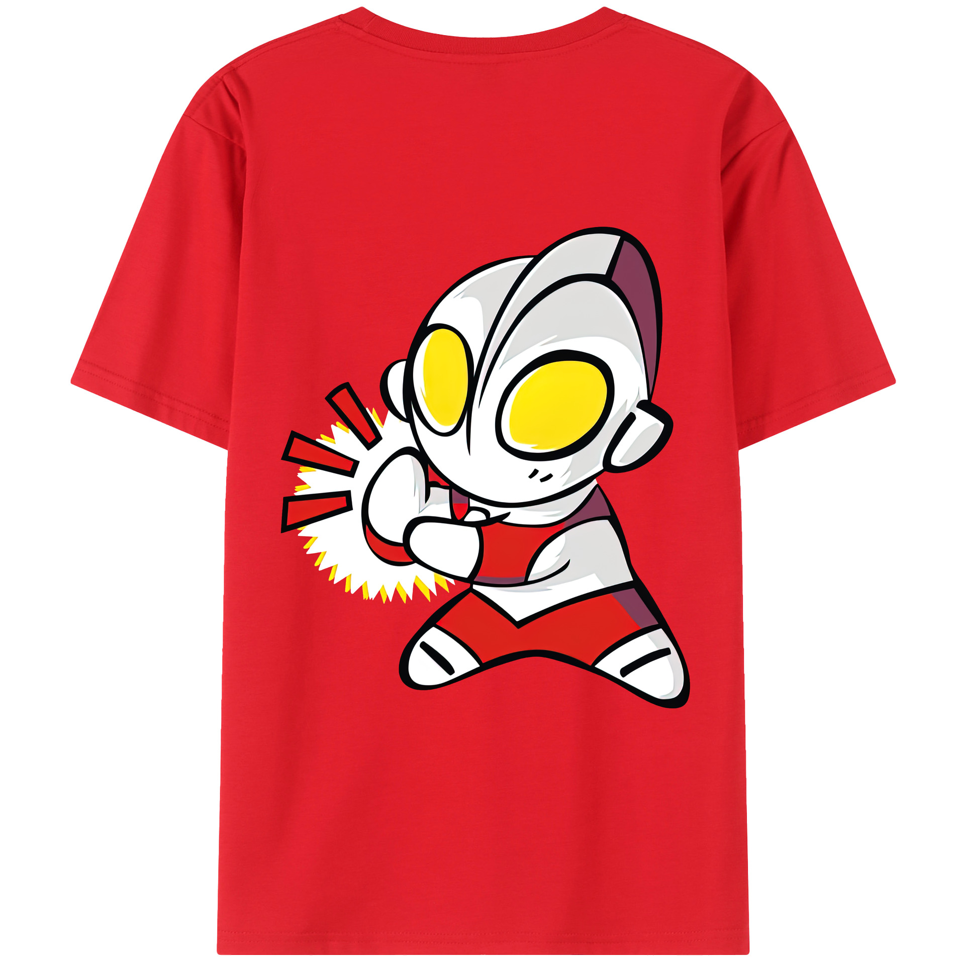 ウルトラマン Ultraman 綿100％ メンズ半袖Tシャツ（バックプリント） 通気性
