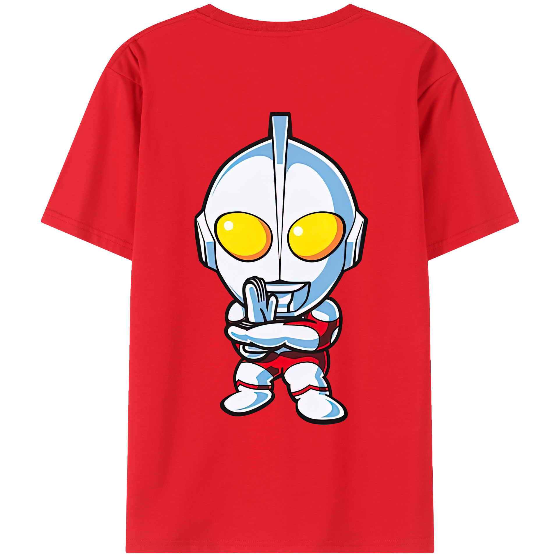 （画像用） ウルトラマン Ultraman 綿100％ メンズ半袖Tシャツ（バックプリント） 通気性