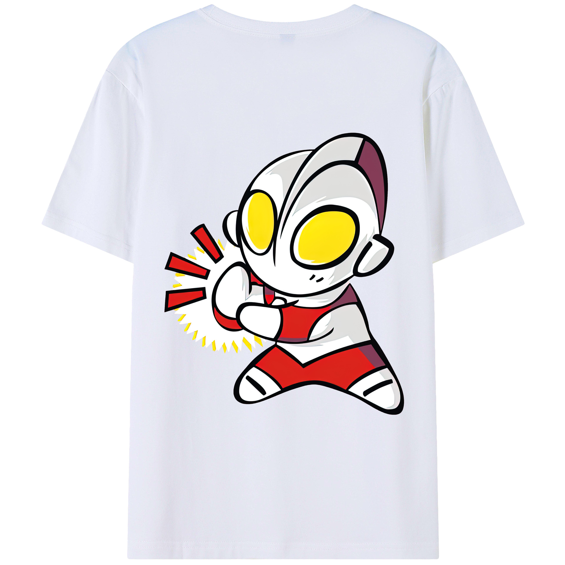 （画像用） ウルトラマン Ultraman 綿100％ メンズ半袖Tシャツ（バックプリント） 通気性