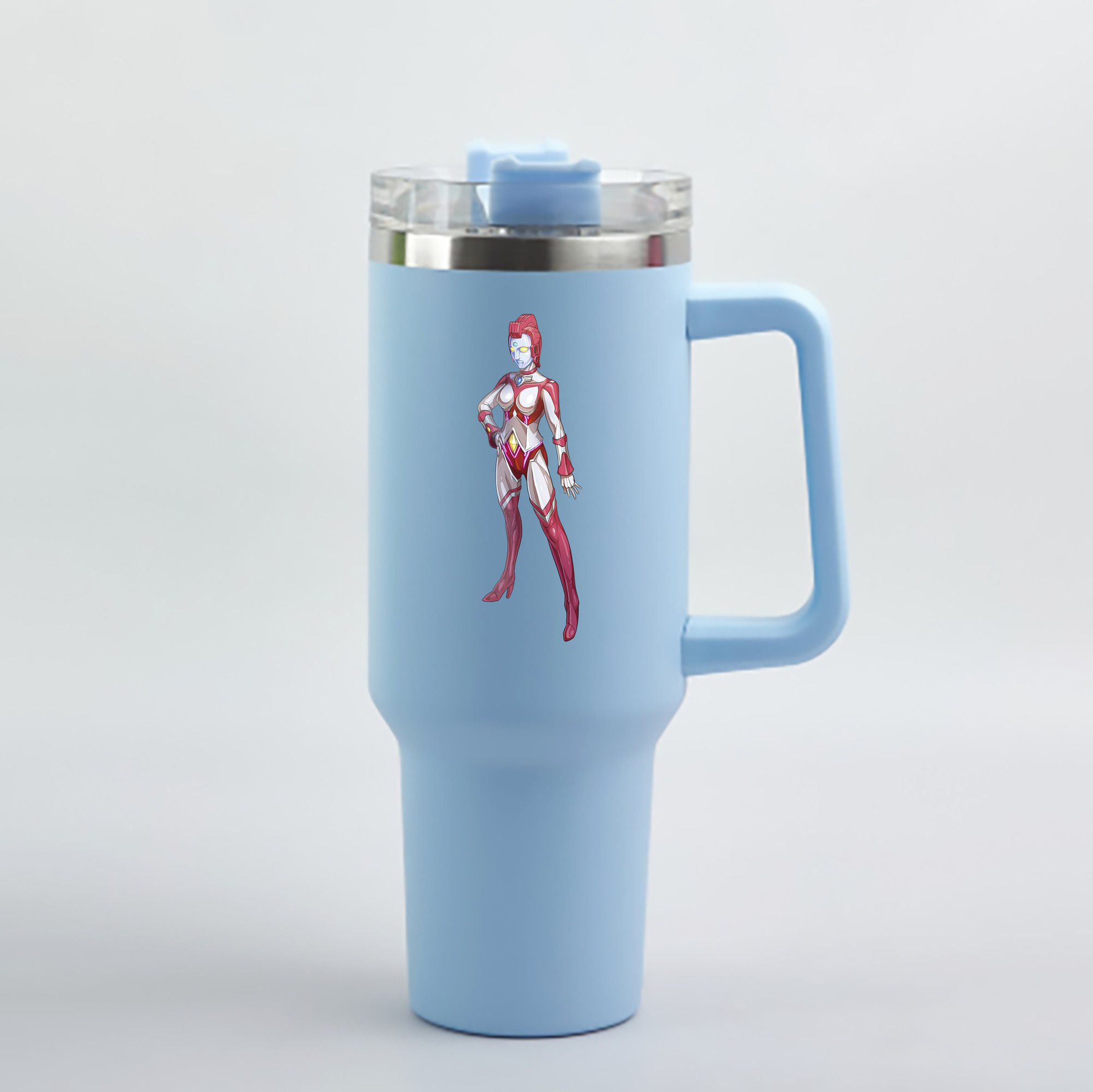 ウルトラマン Ultraman 1200mL車用タンブラー - クリスタルステッカー（プラスチックストロー付き）