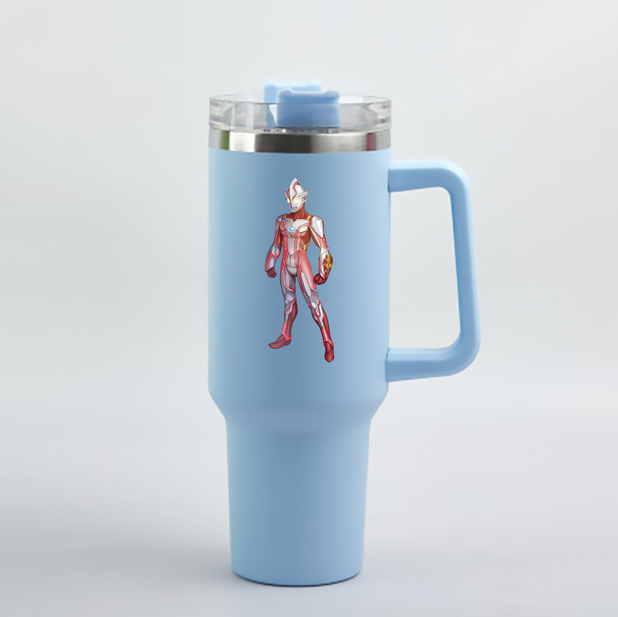 ウルトラマン Ultraman 1200mL車用タンブラー - クリスタルステッカー（プラスチックストロー付き）