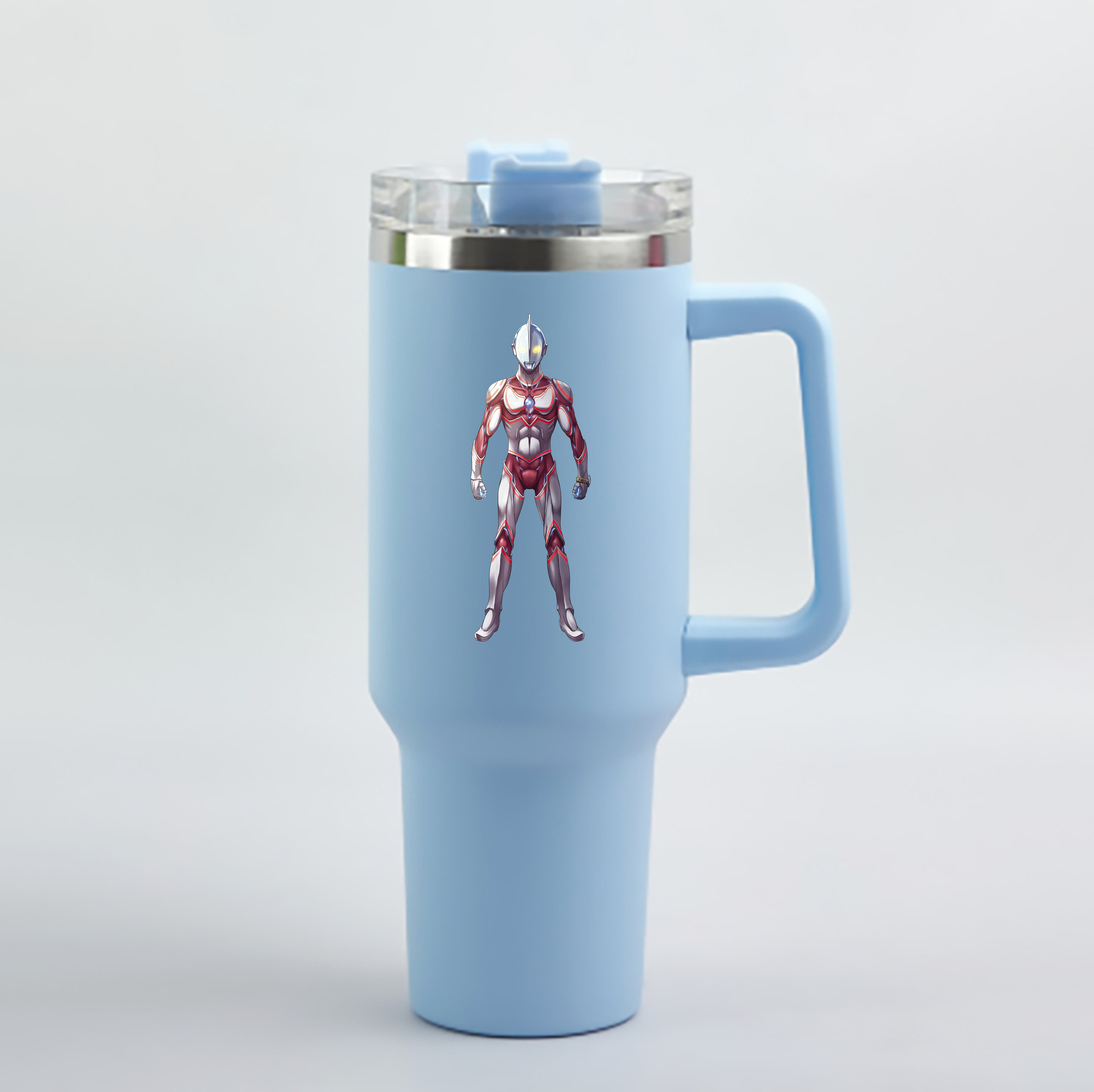 ウルトラマン Ultraman 1200mL車用タンブラー - クリスタルステッカー（プラスチックストロー付き）