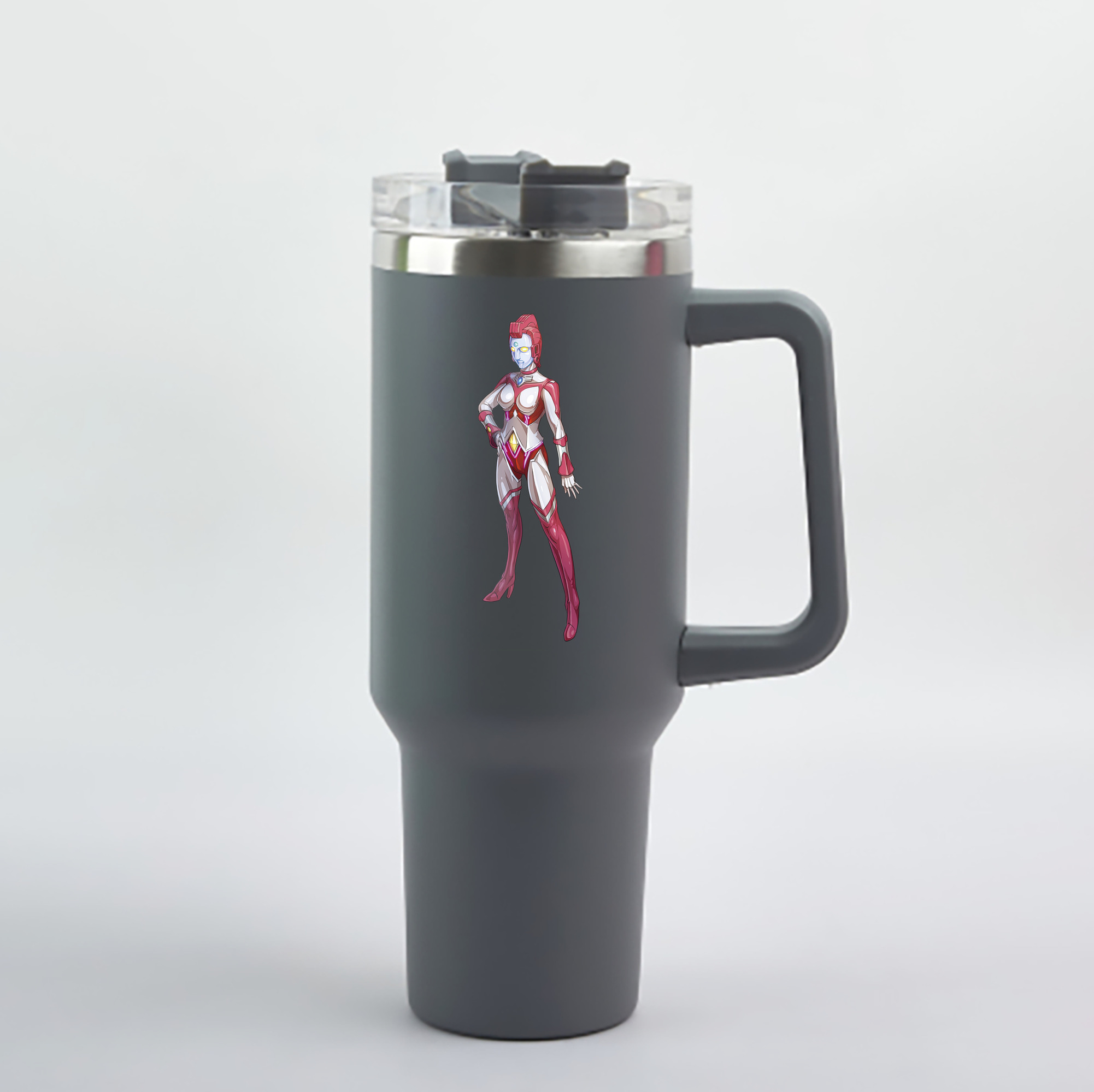 ウルトラマン Ultraman 1200mL車用タンブラー - クリスタルステッカー（プラスチックストロー付き）