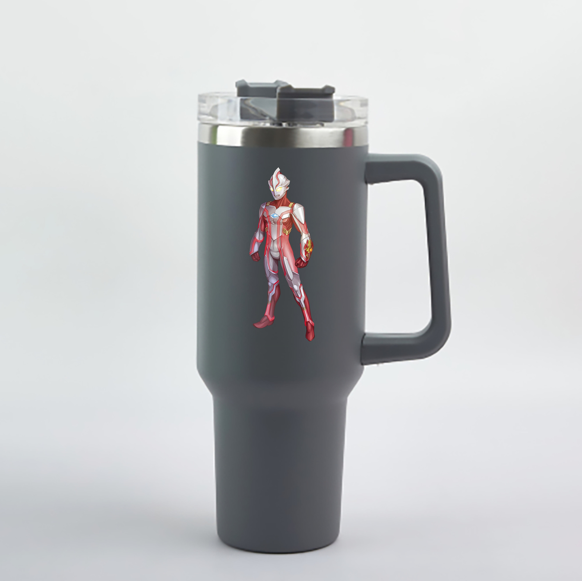 ウルトラマン Ultraman 1200mL車用タンブラー - クリスタルステッカー（プラスチックストロー付き）