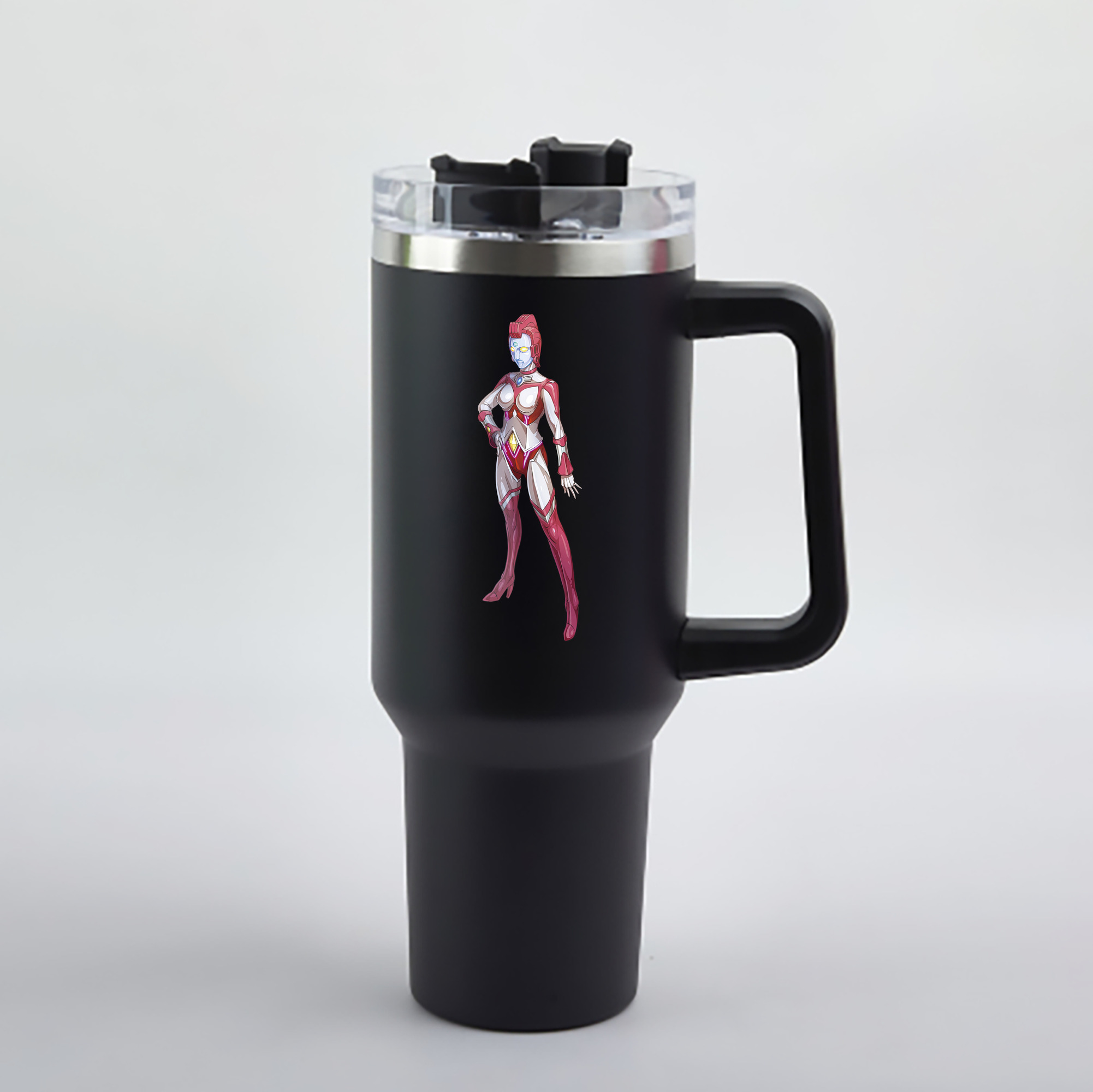 ウルトラマン Ultraman 1200mL車用タンブラー - クリスタルステッカー（プラスチックストロー付き）