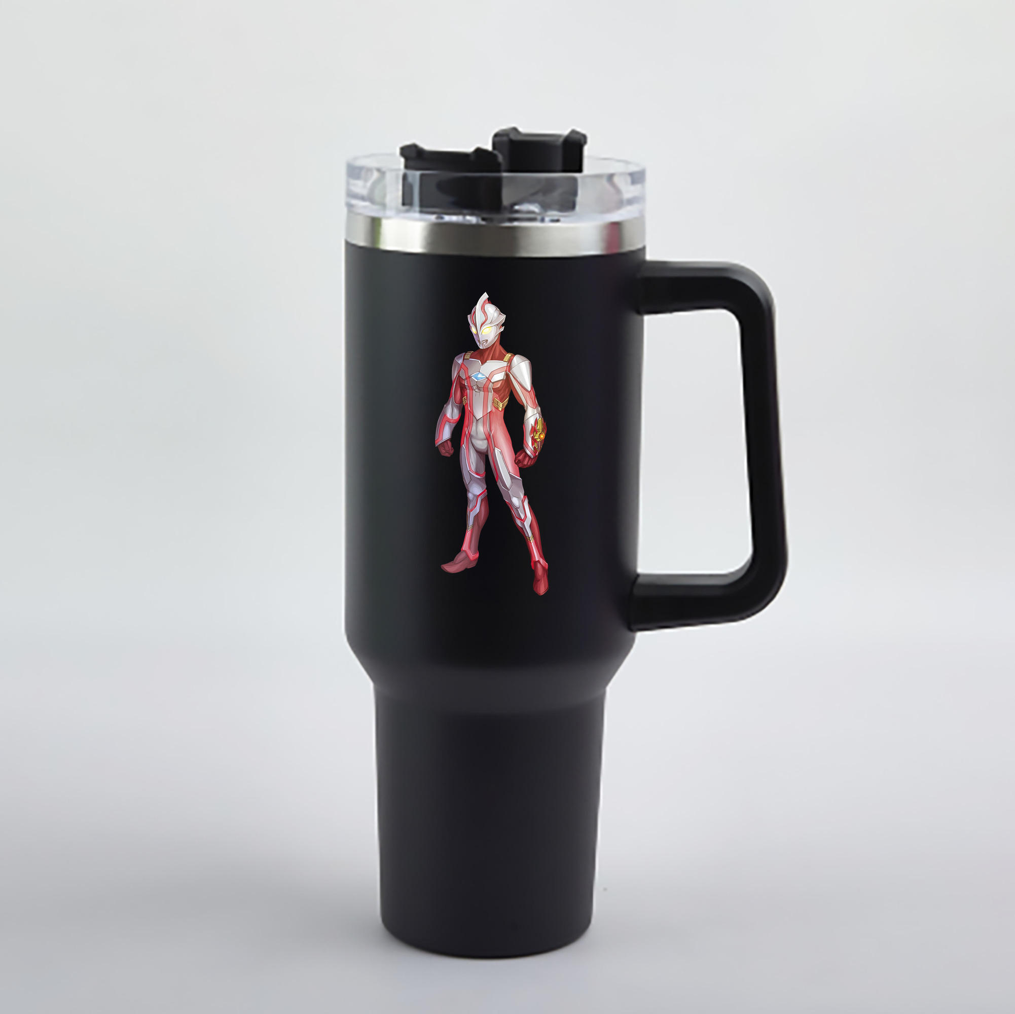 ウルトラマン Ultraman 1200mL車用タンブラー - クリスタルステッカー（プラスチックストロー付き）