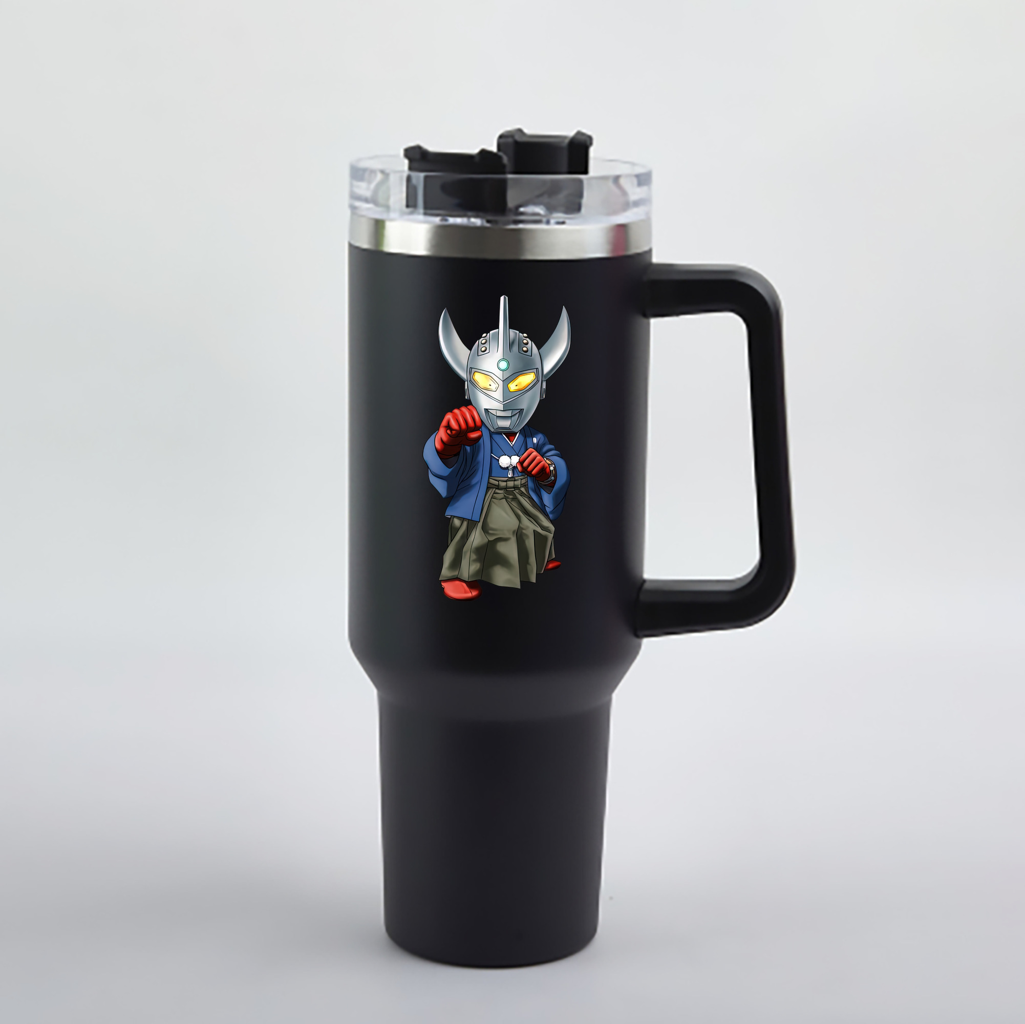 （画像用） ウルトラマン Ultraman 1200mL車用タンブラー - クリスタルステッカー（プラスチックストロー付き）